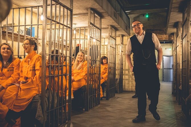 Alcotraz Prison Cocktail Experience in Liverpool - Cassidy, Willy, Gill, and Warden Richard