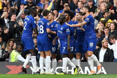Chelsea Football Match at Stamford Bridge Stadium