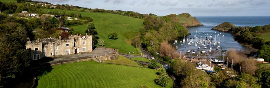 Devon: Watermouth Castle Entry - The hedge maze and gardens slow the pace
