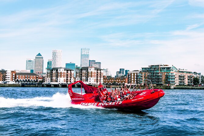 High-Speed Thames River Speedboat in London - Parliament and Big Ben from the river