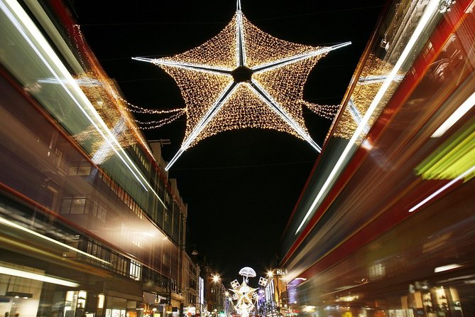 London Christmas Lights Tour by Vintage Double-Decker Bus - Department stores and Harrods after dark