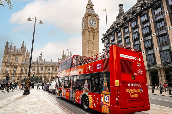 London Tour Hop-on Hop-off Bus with Optional Thames River cruise - Commentary, headphones, and onboard comfort