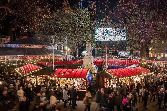 Magical London Christmas Lights Walking Tour with a Londoner - Leicester Square brings the Christmas market atmosphere