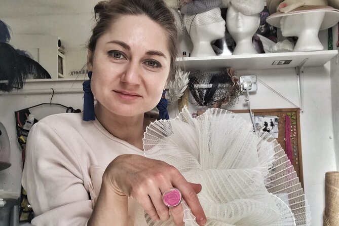Make a Fascinator Hat with a Designer in London - Building the fascinator base on a traditional hat block