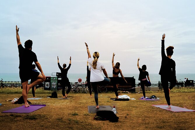 Outdoor Yoga Class at Brighton's Sea front - Monday morning on Brighton Beach